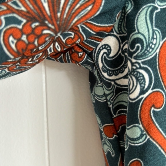 Beautiful 3 Suisses dress key hole front and back pearlized buttons pleated sz M - Picture 5 of 15